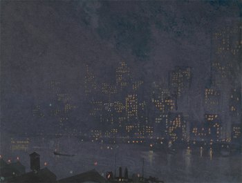 Skyscrapers at night (1910)
