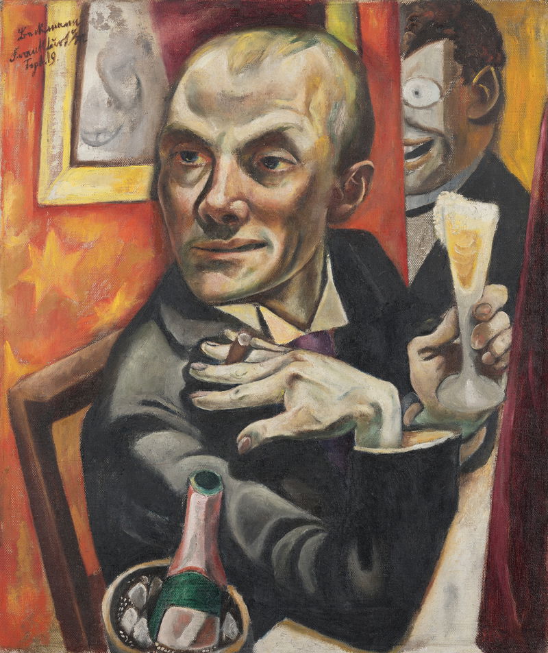 Self-Portrait with Champagne Glass (1919)