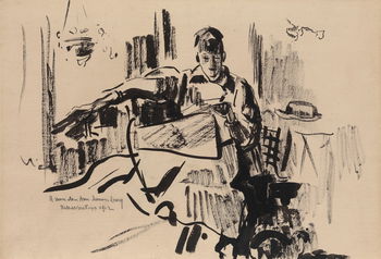 Nel Reading a Newspaper (1912)