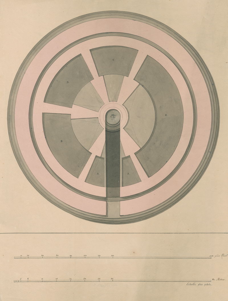 Plan of a round building, the Pinacotheca for Schematic Painting