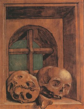 Two Skulls In A Window Niche (1520)